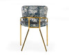 Modrest Farnon Modern Patterned Velvet And Gold Dining Chair Model VGEUMC-9560-A
