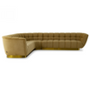 Granby Glam Mustard + Gold Fabric Sectional Sofa