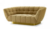 Divani Casa Granby Glam Mustard And Gold Fabric Loveseat Model VGODZW-946-LVST