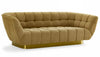 Granby Glam Mustard and Gold Fabric Sofa