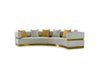 Divani Casa Kiva Glam Beige & Gold Fabric Curved Sectional Sofa Model VGODZW-9114