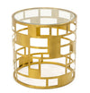 Modrest Kudo Glam Clear Glass And Gold Glass End Table Model VGODLZ-219E