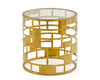 Modrest Kudo Glam Clear Glass And Gold Glass End Table Model VGODLZ-219E