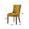 ACME Farren Yellow Velvet & Espresso Side Chair (Set-2) Model 77163