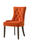 ACME Farren Orange Velvet & Weathered Oak Side Chair (Set-2) Model 77164