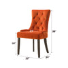 ACME Farren Orange Velvet & Weathered Oak Side Chair (Set-2) Model 77164