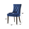 ACME Farren Blue Velvet & Weathered Oak Side Chair (Set-2) Model 77165