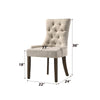 ACME Farren Beige Fabric & Weathered Oak Side Chair (Set-2) Model 77172