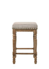 ACME Farsiris Beige Fabric & Weathered Oak Counter Height Stool Model 77177