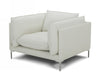 Divani Casa Harvest Modern White Full Leather Chair Model VGKKKF2627-L2927-CHR
