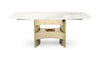 Modrest Marmot White Marble And Champagne Gold Dining Table Model VGVCT005-22-WHT