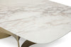 Modrest Marmot White Marble And Champagne Gold Dining Table Model VGVCT005-22-WHT