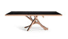 Modrest Legend Modern Black Glass & Rosegold Dining Table Model VGVCT8222-G22-BLK