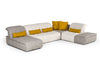 David Ferrari Natura Italian Modern Light Taupe Fabric Sectional Sofa With Manual Recliner Model VGFTNATURA