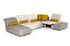 David Ferrari Natura Italian Modern Light Taupe Fabric Sectional Sofa With Manual Recliner Model VGFTNATURA