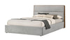 Modrest Dustin Modern Grey Fabric & Walnut Trimmed Bed Model VGMABR-99-BED