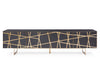 Kilson Modern Black Oak & Champagne Gold TV Stand