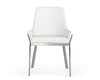 Modrest Ganon Modern White & Brushed Stainless Steel Dining Chair Model VGGAGA-6736CH-WHT-SS-DC