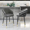 Modrest Elliot Contemporary Grey & Black | Gold Dining Bar Stool (Set Of 2) Model VGSWSBC432-DKGRY-BS