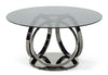 Modrest Enid Modern Smoked Glass & Black Stainless Steel Round Dining Table Model VGZAT009-DT