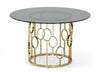 Modrest Filbert Modern Smoked Glass & Champagne Gold Dining Table Model VGZAT122-GOLD-DT