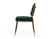 Modrest Biscay Modern Dark Green & Walnut Steel Dining Chair Model VGEUMC-9697CH-GRN