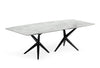 Modrest Stetson Modern White Ceramic & Smoked Ash Dining Table Model VGCSDT-20046-WHT-DT