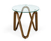 Modrest Lassen Modern Glass & Walnut End Table Model VGCSLT-20048-WAL-ET