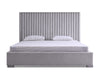 Modrest Splendor Silver & Grey Velvet Upholstered King Platform Bed Model VGVCBD20256-BED-EK