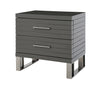 Modrest Splendor Grey High Gloss Slatted Nightstand Model VGVCN20256-GRY-NS