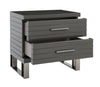 Modrest Splendor Grey High Gloss Slatted Nightstand Model VGVCN20256-GRY-NS