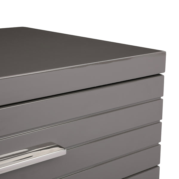 Splendor Grey High Gloss Slatted Chest