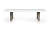 Modrest Lenny Modern White High Gloss & Stainless Steel Gun Metal Dining Table Model VGGMDT-1393B-WHT-DT