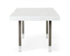 Modrest Lenny Modern White High Gloss & Stainless Steel Gun Metal Dining Table Model VGGMDT-1393B-WHT-DT