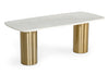Modrest Rocky Glam White Marble & Brush Gold Dining Table Model VGGMM-DT-1360A-DT