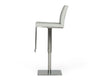 Modrest Folsum Modern Light Grey & Brushed Stainless Steel Bar Stool Model VGHR5040GB-1-LTGRY-BS