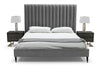 Modrest Hemlock Modern Grey Velvet Bed Model VGKKB606X-GRY-BED