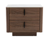 Modrest Chelton Contemporary White Ceramic & Walnut Nightstand Model VGHB351U-WAL-NS