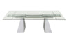 Modrest Latrobe Modern Extendable Quartz Stone & Glass Dining Table Model VGYFDT8765-5-DT-WHT