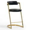Shandra Black Leatherette + Gold Counter Stool