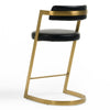 Shandra Black Leatherette + Gold Counter Stool
