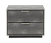 Modrest Dynasty Modern Shagreen Two Drawer Nightstand Model VGVCN2108-2-GRY-NS