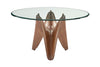 Modrest Seguin Round Glass & Walnut Dining Table Model VGCSRT-20045-BRN-DT
