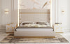 Modrest Sterling Modern Beige & Gold Bed With Nightstands Model VGVCBD1901-BEI-BED-2NS-SET