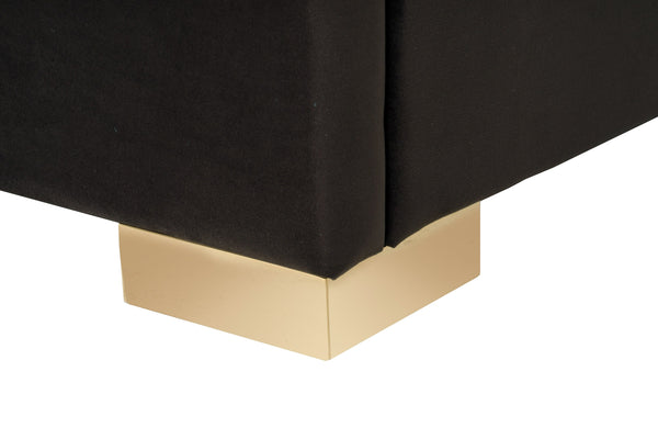 Modrest Daystar Modern Dark Brown Velvet & Gold Bed Model VGVCBD1905-19-BLK-BED