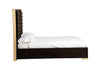 Modrest Daystar Modern Dark Brown Velvet & Gold Bed Model VGVCBD1905-19-BLK-BED