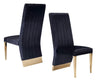 Modrest Keisha Modern Black Velvet And Gold Dining Chair Set Of 2 Model VGZA-Y629-BLK-DC