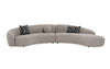 Divani Casa Allis Glam Grey And Black Fabric Curved Sectional Sofa Model VGOD-ZW-21032-GRY-SECT