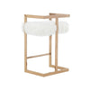 Modrest Halifax Modern White Faux Fur And Rosegold Counter Stool Model VGRH-RHS-DC-212-WHT-CS