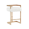 Modrest Halifax Modern White Faux Fur And Rosegold Counter Stool Model VGRH-RHS-DC-212-WHT-CS